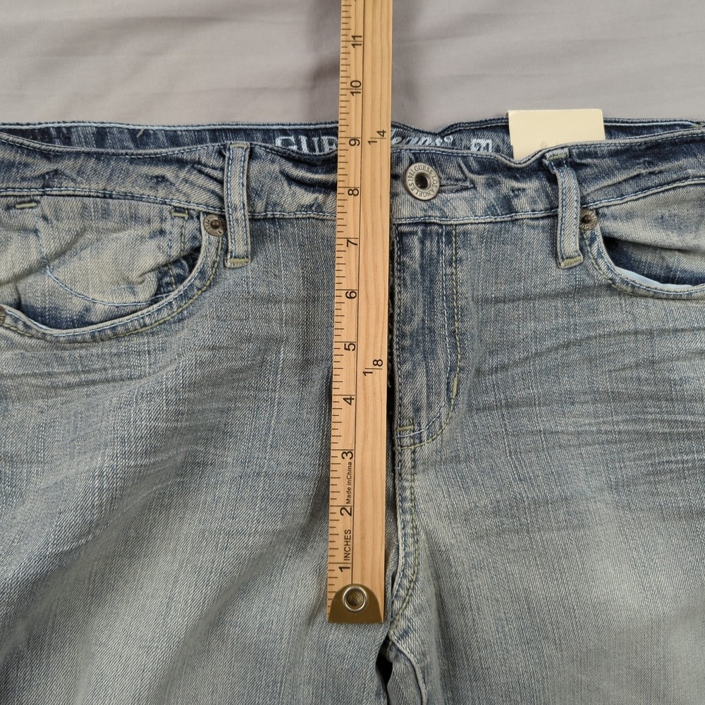 Guess Jeans Womens 31 Blue Flare Stretch Casual Faded Boho Hippie New - Picture 8 of 16